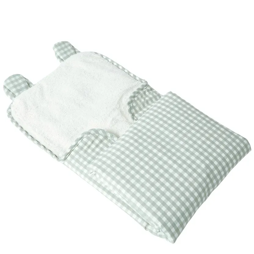 Tapis à langer de voyage vichy olive 3.webp