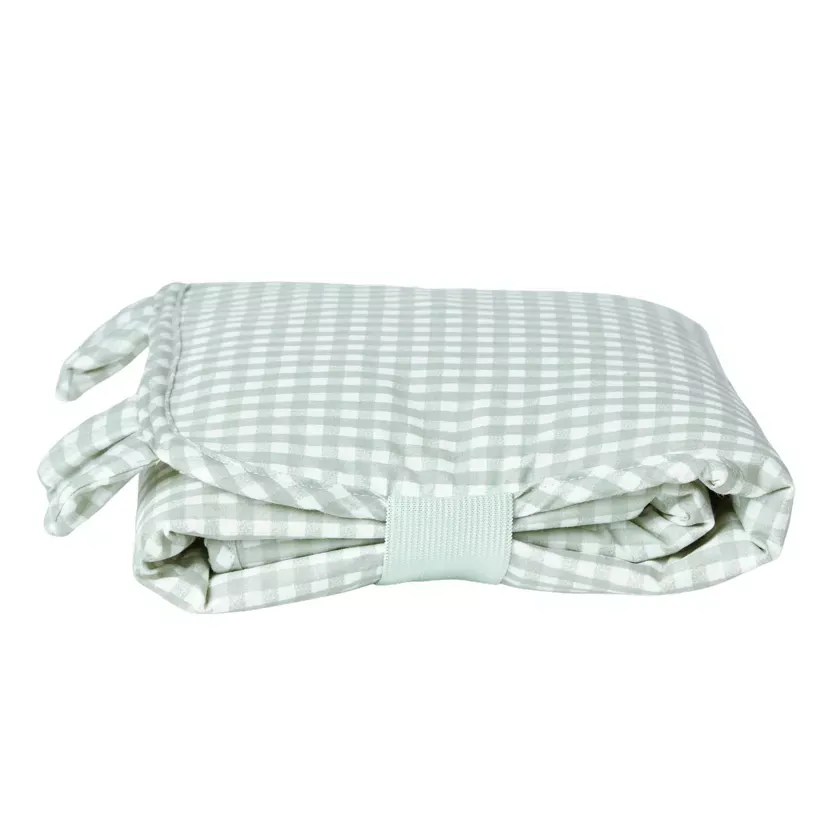 Tapis à langer de voyage vichy olive 5.webp