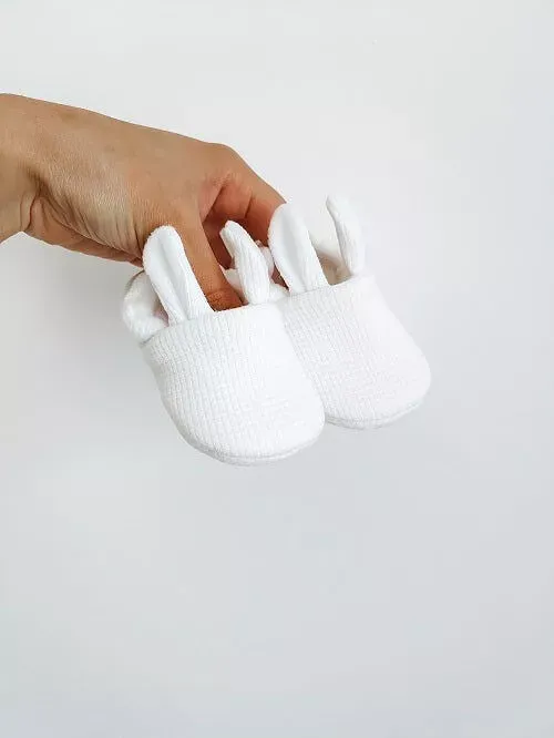 Chaussons Bébé - Gaufré Blanc.webp