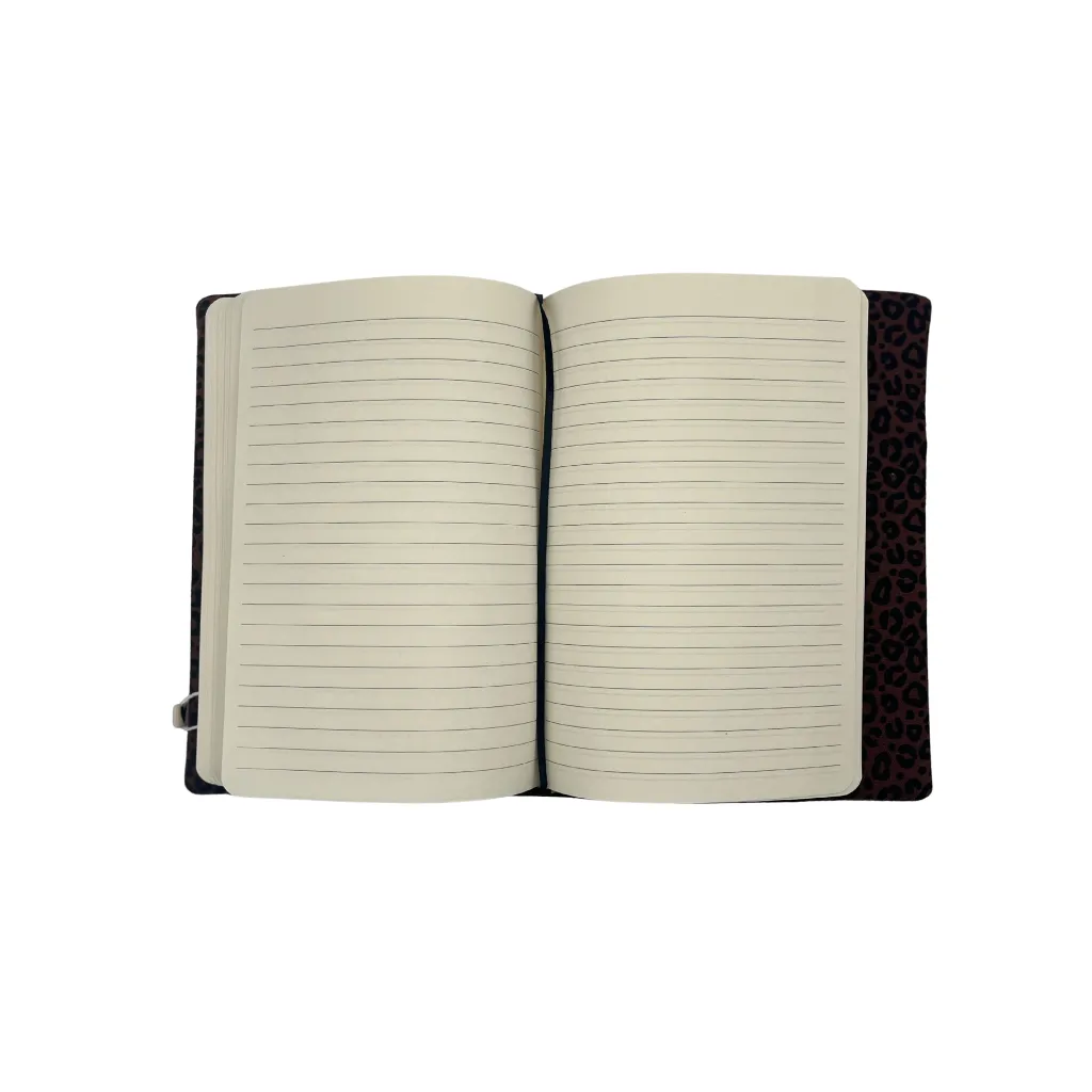 Carnet A5 ouvert léopard noir_marron.webp