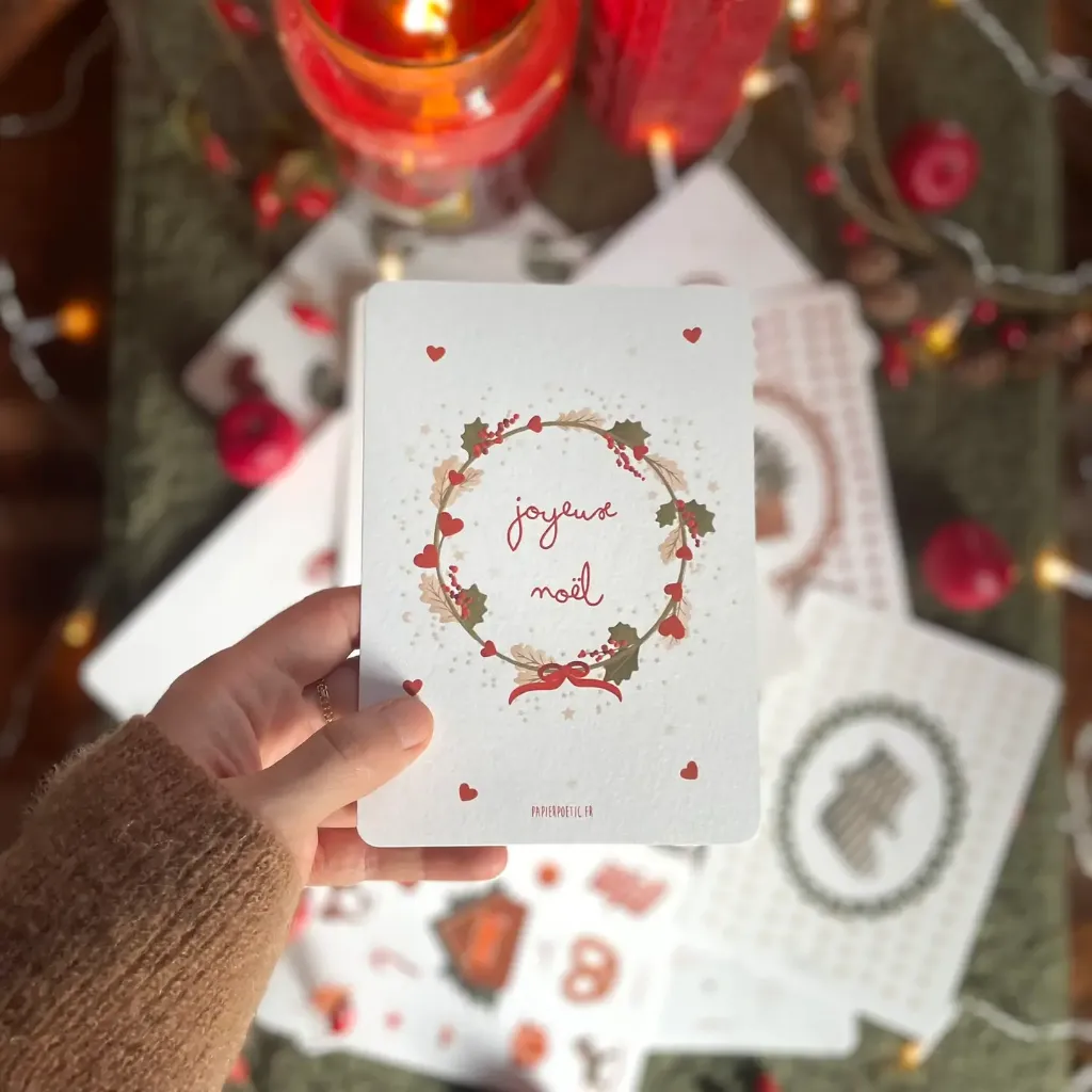  Carte Postale : Card "Couronne Joyeux Noël"2.webp