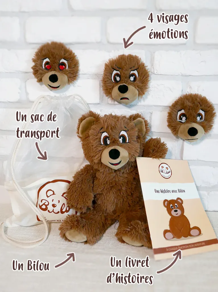 Grand Kit : Peluche Bilou et 4 émotions
