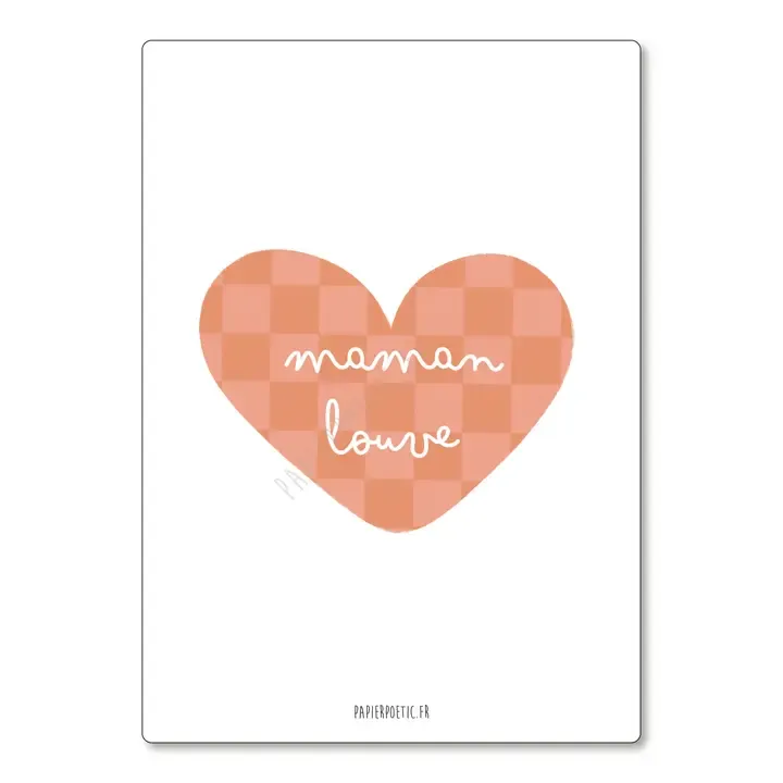 Carte Postale - "Cœur Maman louve"