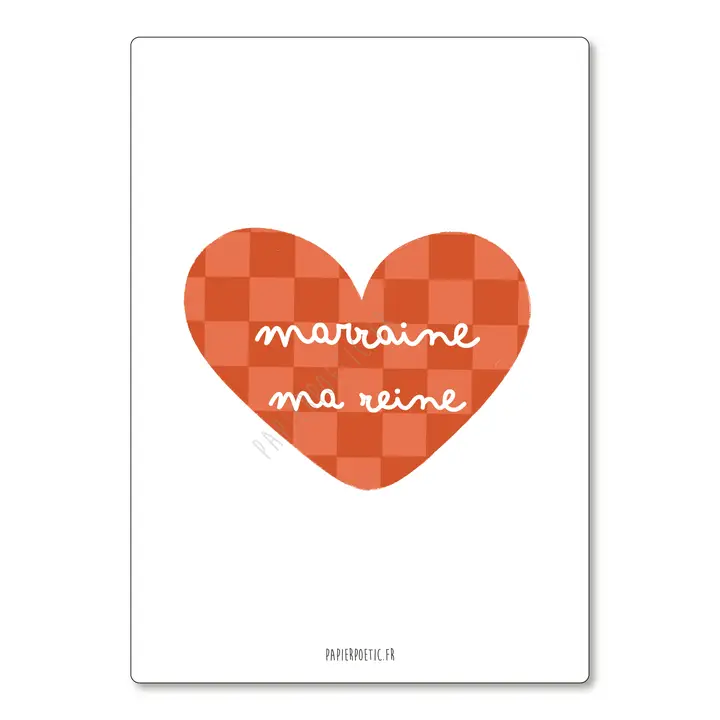 Carte Postale - "Cœur Marraine ma reine"