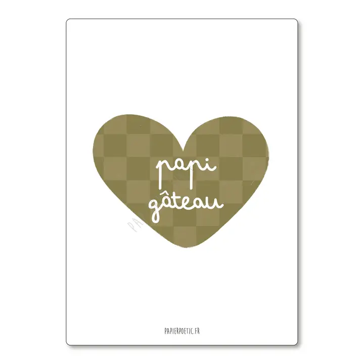 Carte Postale - "Cœur Papi gâteau"