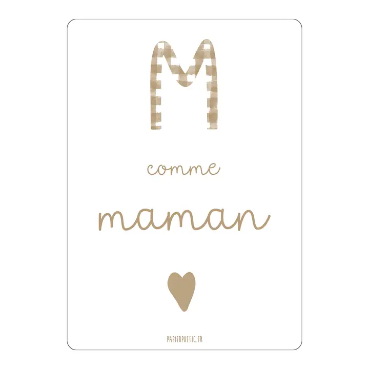 Carte Postale - "M comme Maman"