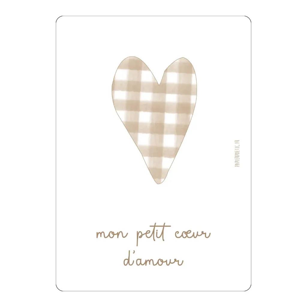 Carte Postale - "Mon petit cœur d'amour" vichy