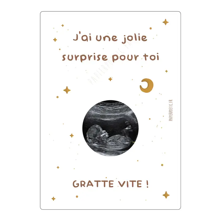 Carte à gratter "Ciel étoilés" - ANNONCE ECHOGRAPHIE