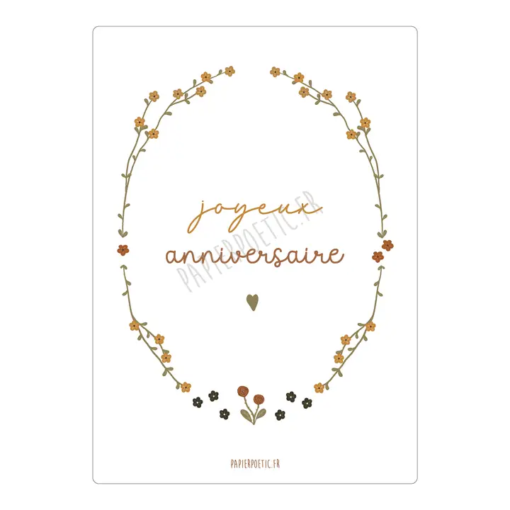 Carte "Joyeux Anniversaire Couronne"