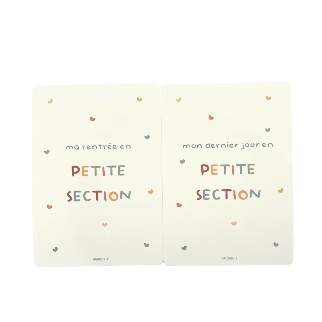 Cartes Souvenirs École Maternelle "Cœurs Multico" (Duo Petite section)