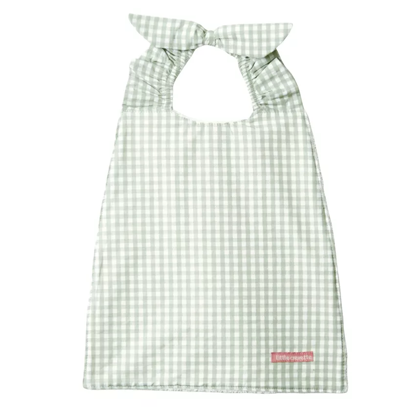 Serviette bavoir élastiquée vichy Olive