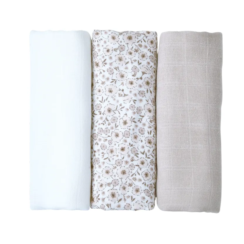 Lot de 3 langes 60x60 cm Lilly