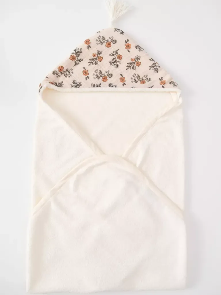 Cape de bain pompon