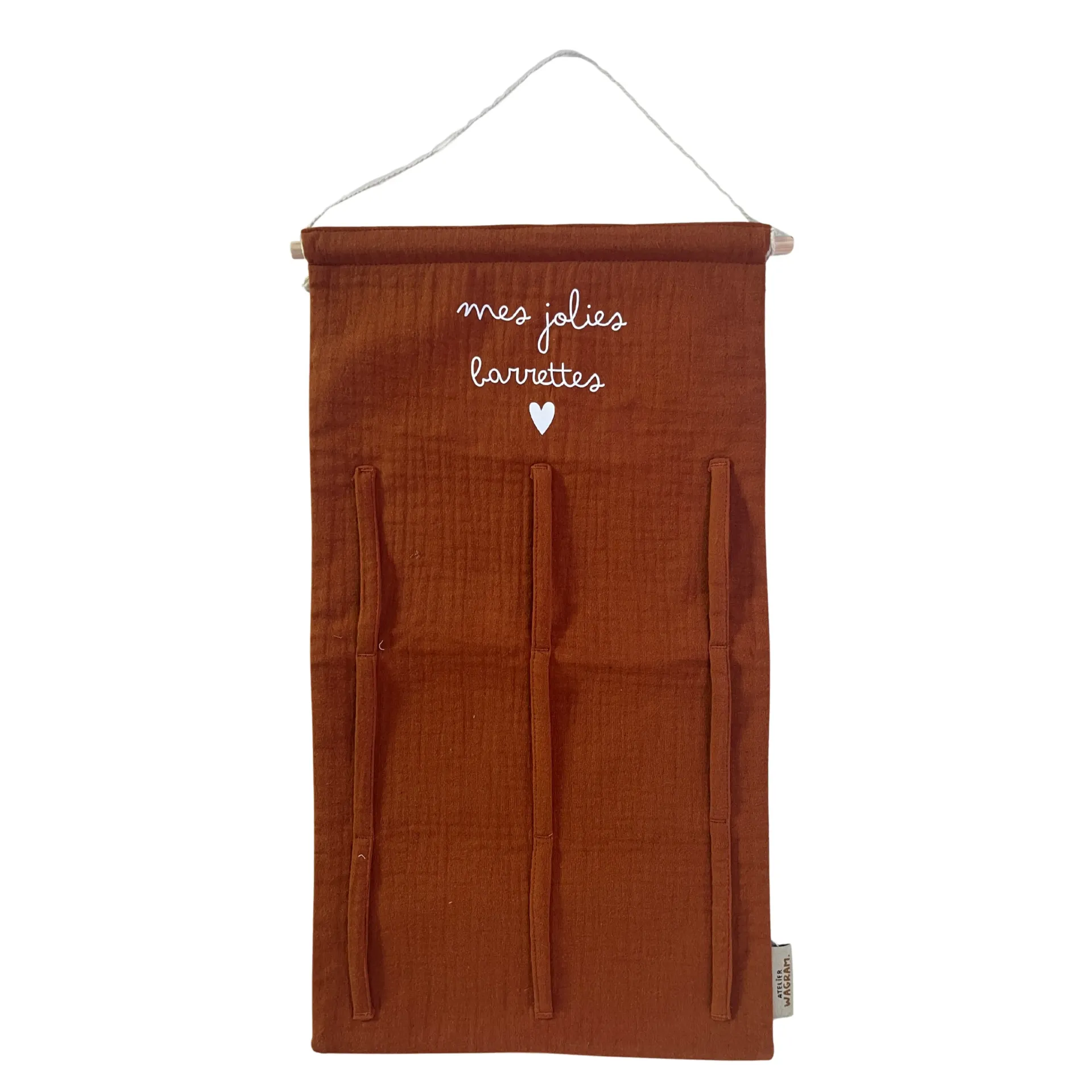 Porte barrettes ("mes jolies barrettes ♥", Caramel)