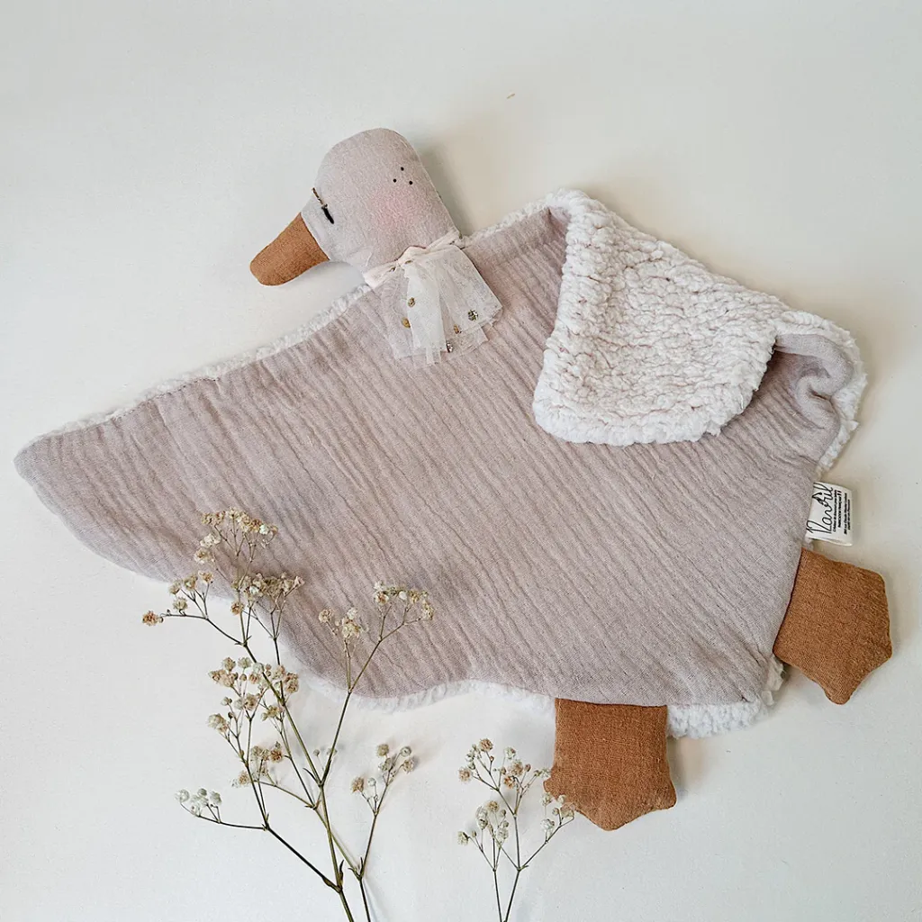 Doudou Mme Oie Lin - Fourrure Sherpa Lin