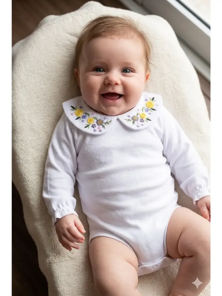 Body a manche longues Maria fleurs jaunes (3 mois)