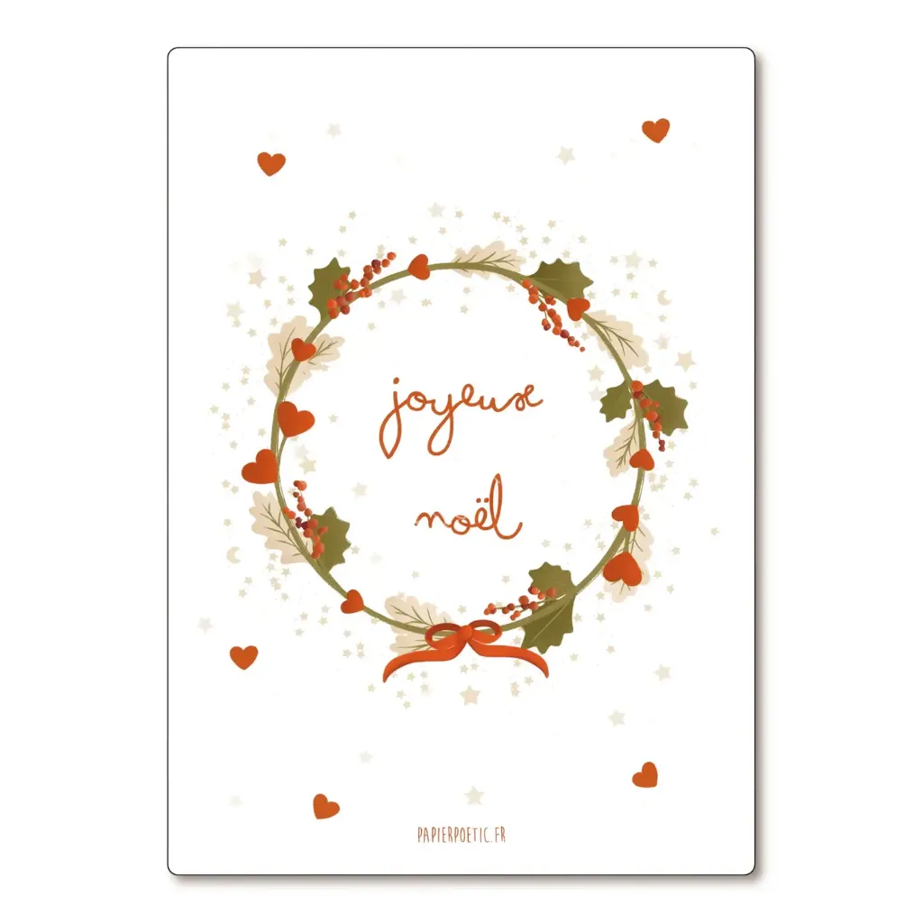 Carte Postale "Couronne Joyeux Noël"