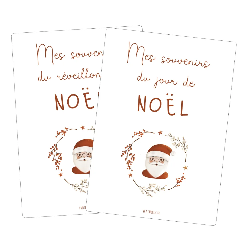 Cartes Souvenirs de Noël "Père Noël"